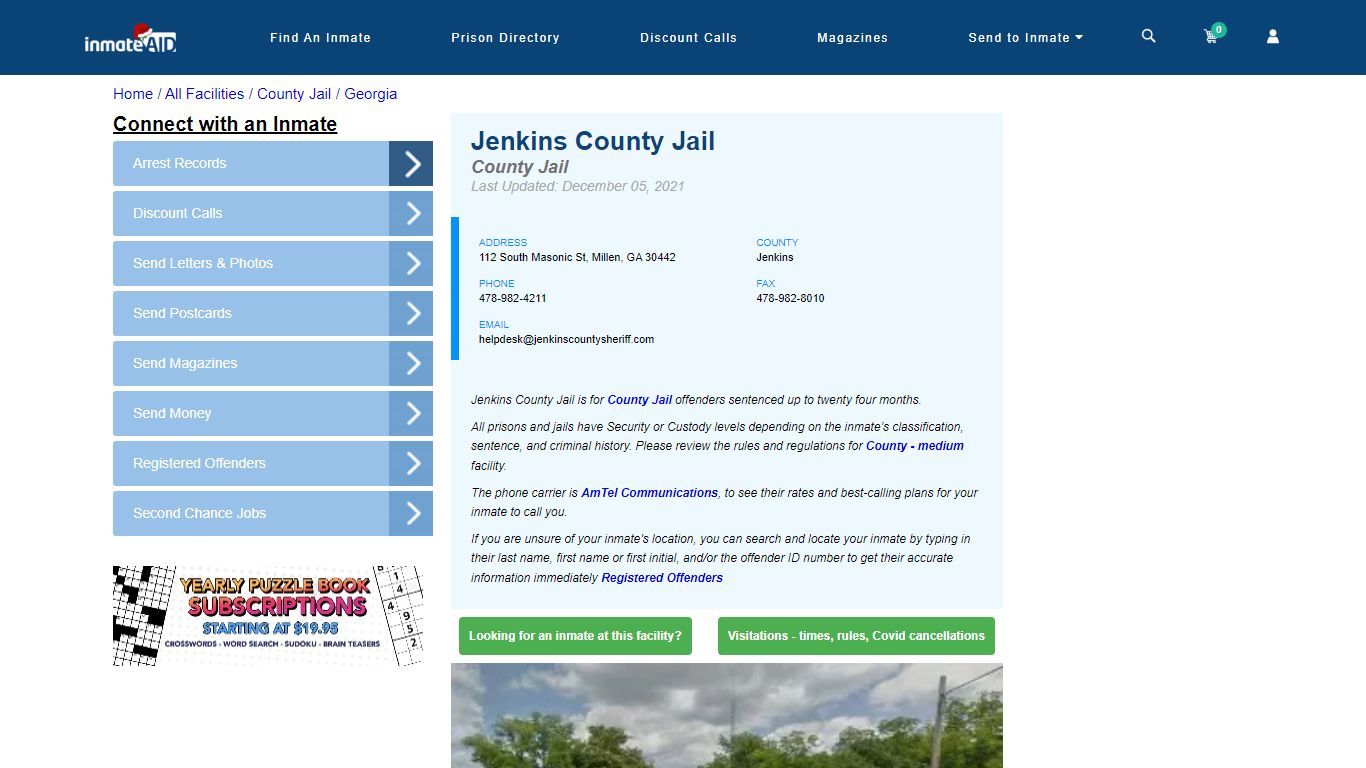 Jenkins County Jail - Inmate Locator - Millen, GA